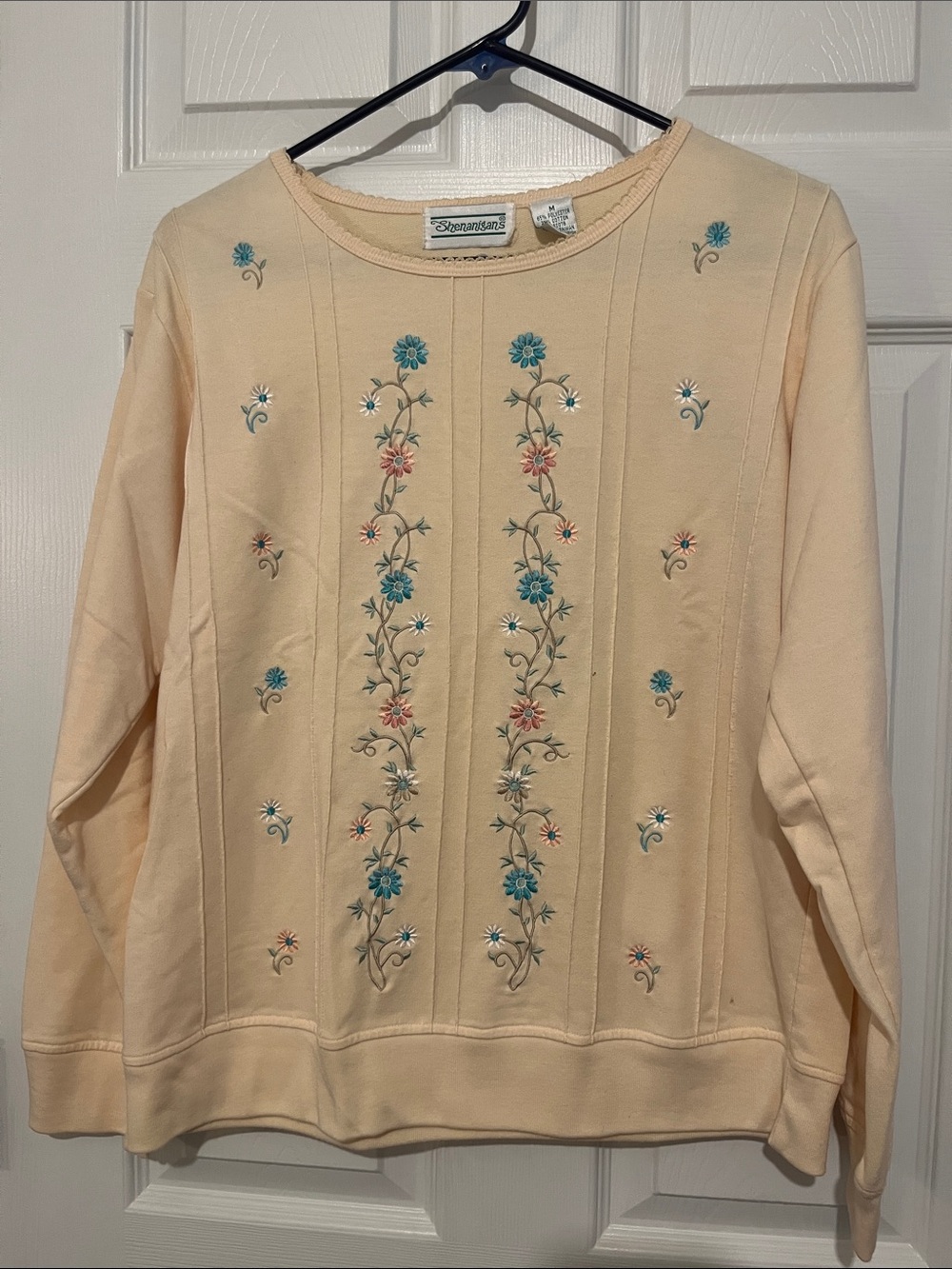 Shenanigans  Cream Floral Embroidered Women's Sweater